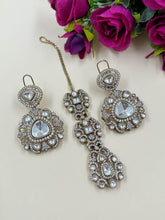Parineeti Style Antique Mossanite Polki Maang Tika Earrings Set By Gehna Shop